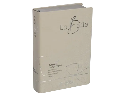 Bible Segond 21, gros caractères - couverture souple en toile blanche, tranche argentée