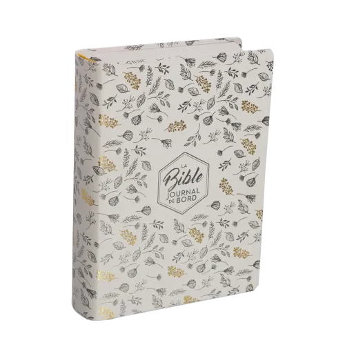 Bible Segond 21 Journal de bord - couverture souple, toilée blanc avec motifs dorés