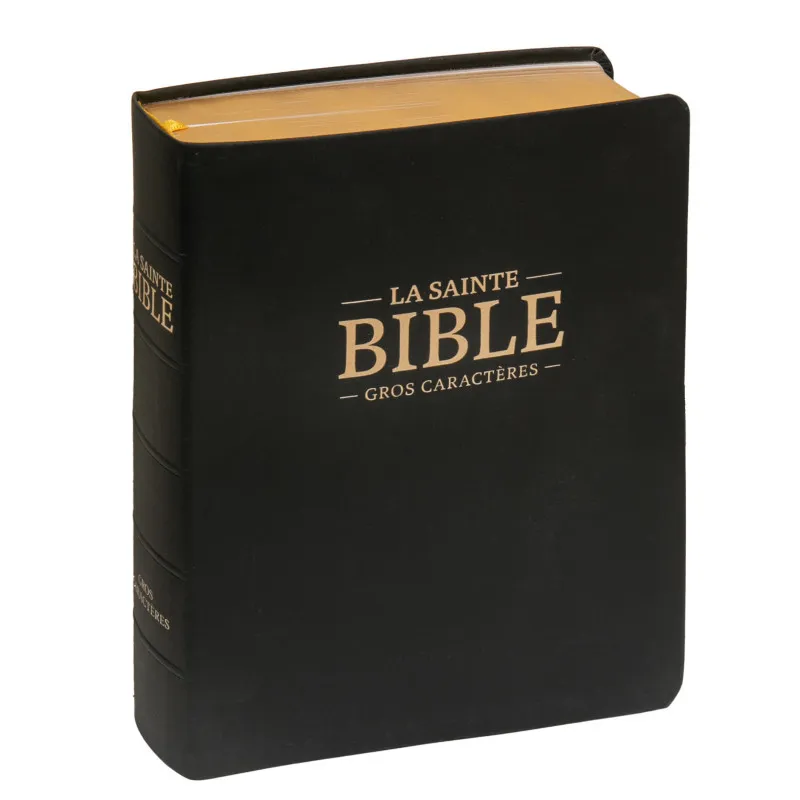 Bible Darby édition de Rolle gros caractères, grand format, cuir noir, souple