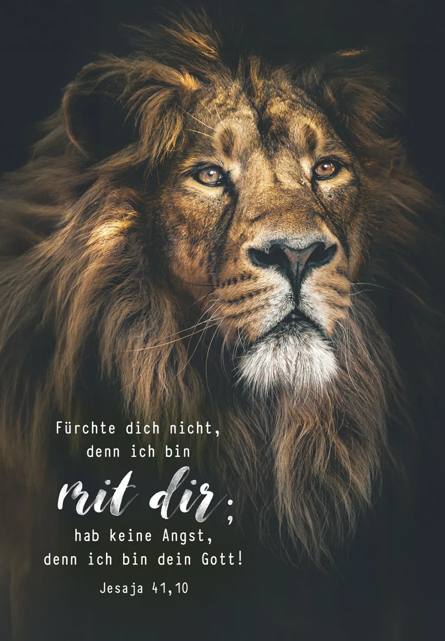 Poster Jahreslosung schwarzer Löwe A3