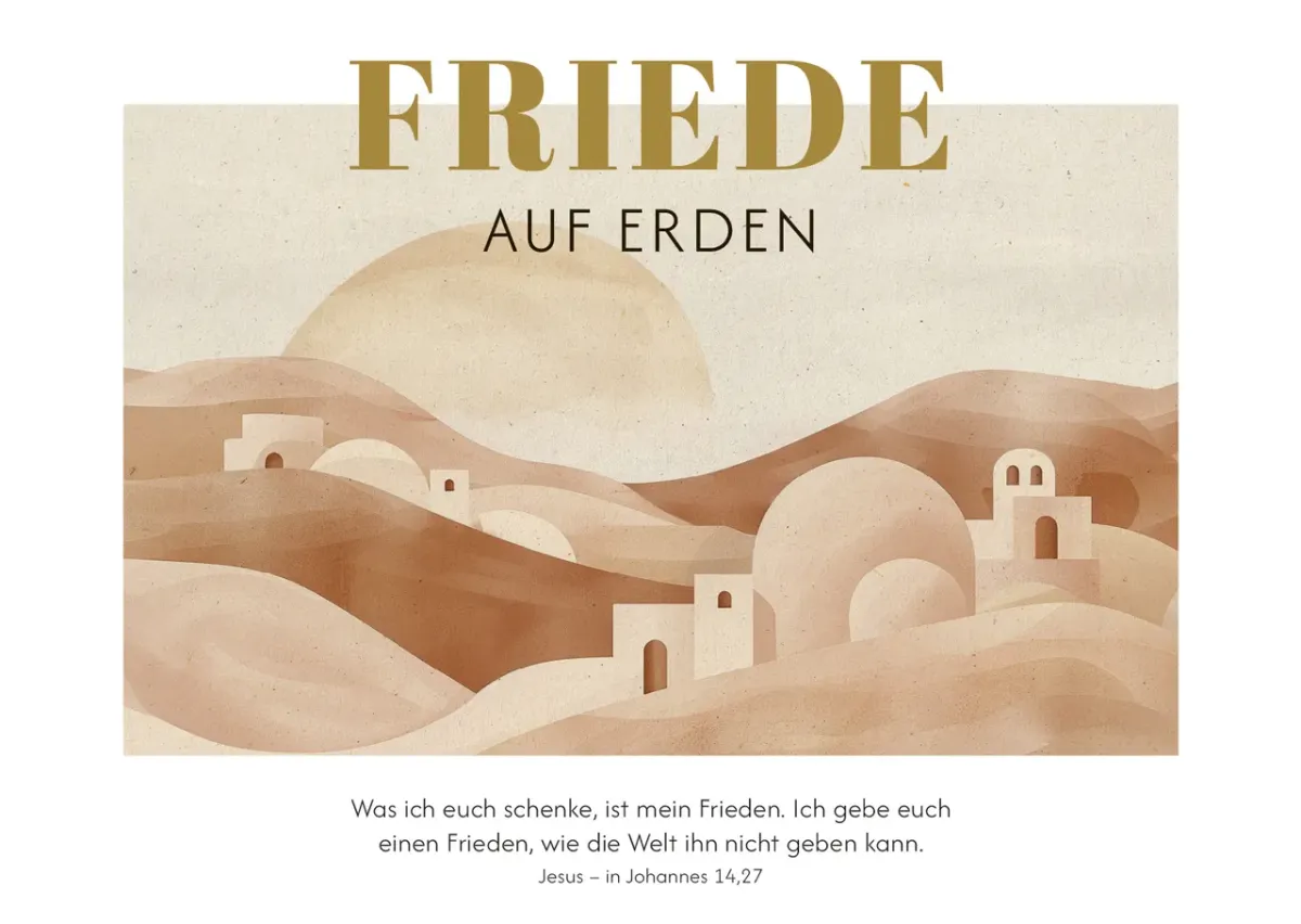 Postkarte Friede auf Erden - in Johannes 14,27