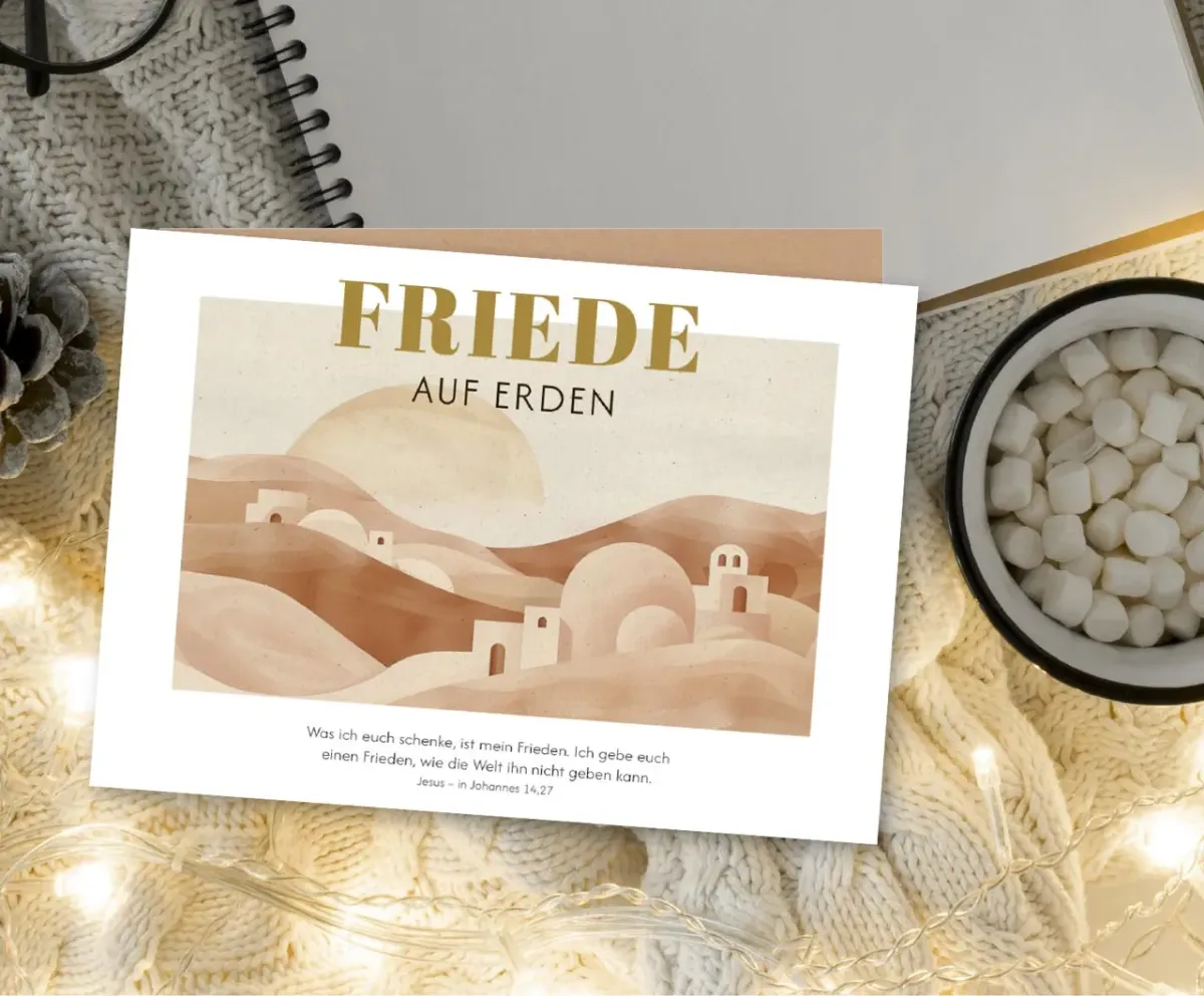 Faltkarte Friede auf Erden - Jesus in Johannes 14,27