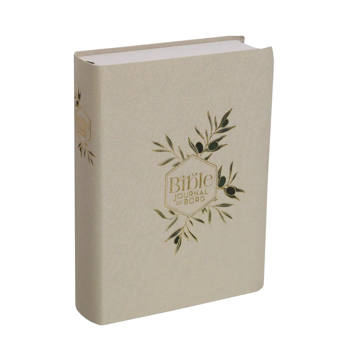 Bible Segond 21 Journal de bord -  couverture souple, toile blanche avec motifs dorés