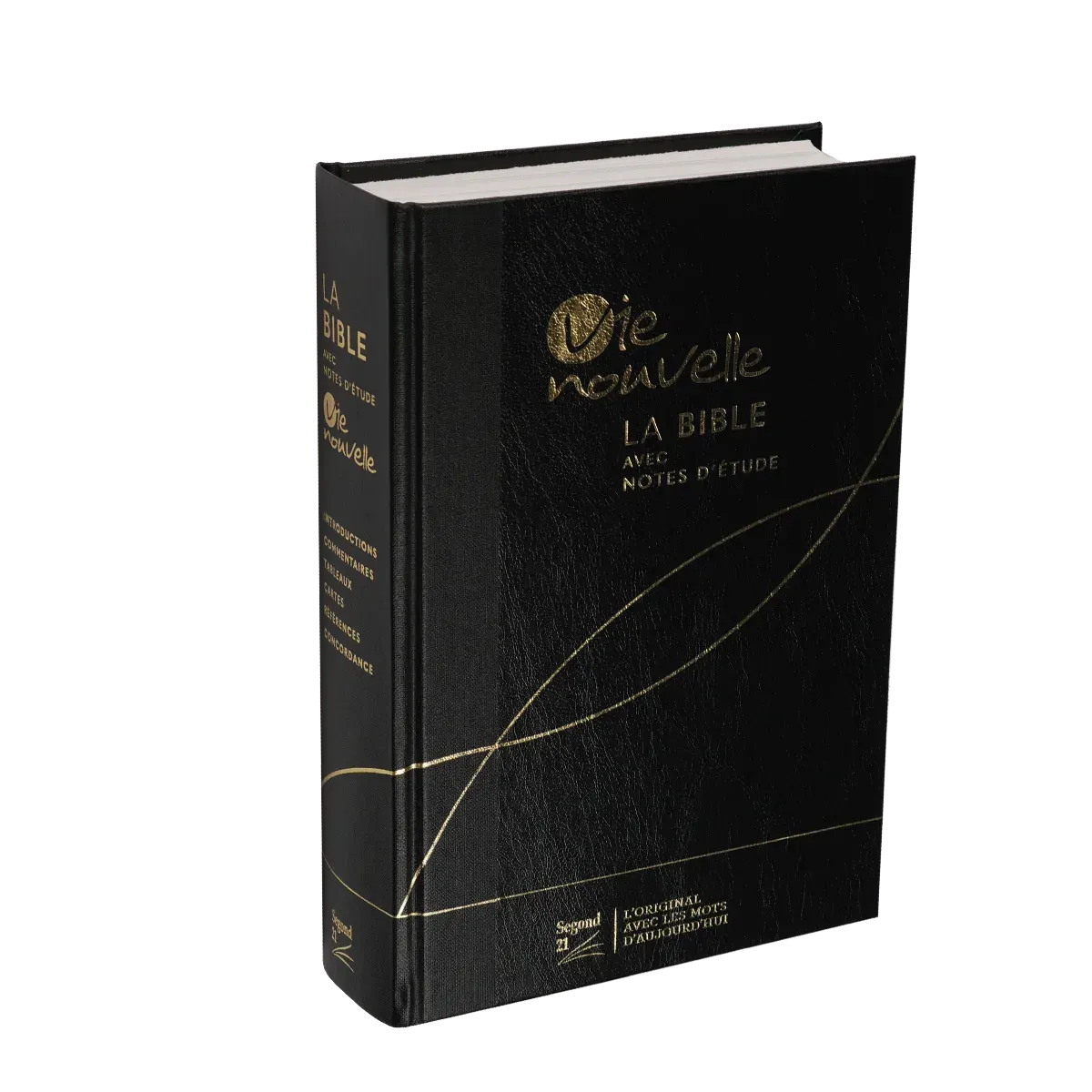 Bible d'étude Vie nouvelle, Segond 21, noire - couverture rigide toile et Skyvertex