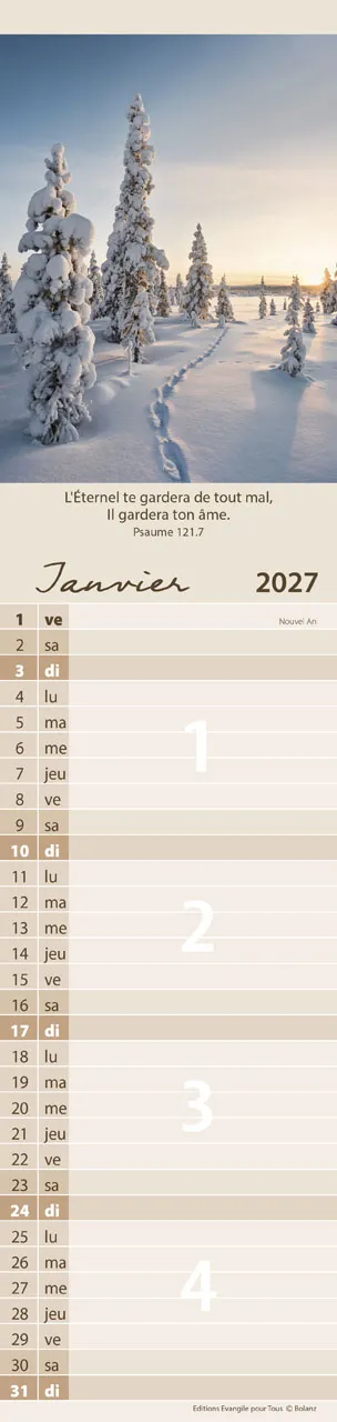 Pour tous (Paysages) - Calendrier cartes postales, vertical