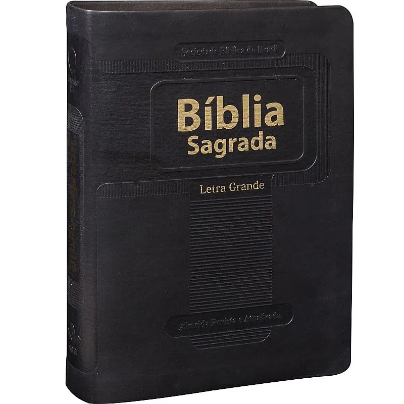 Portugais, Bible, Almeida Revista et Actualizada, compacte, similicuir noir, caractères agrandis...