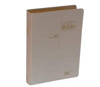 Bible Segond NEG, gros caractères, blanche - Couverture souple en toile, tranche or