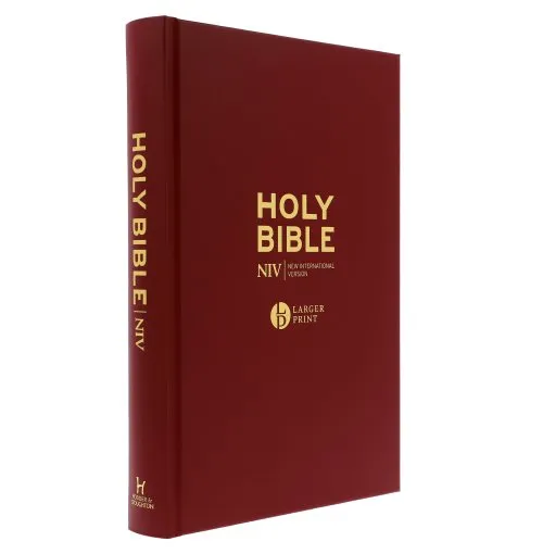 Anglais, Bible, New International Version, NIV,  gros caractères, bordeaux