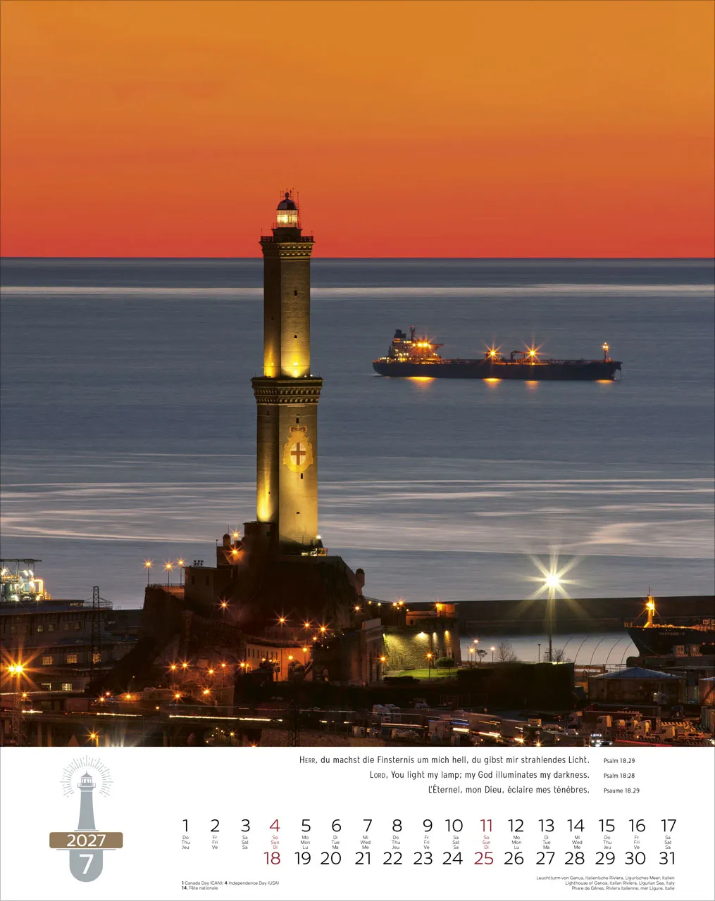 Calendrier Phares, Leuchttürme, Lighthouses - trilingue allemand, français, anglais - Super...