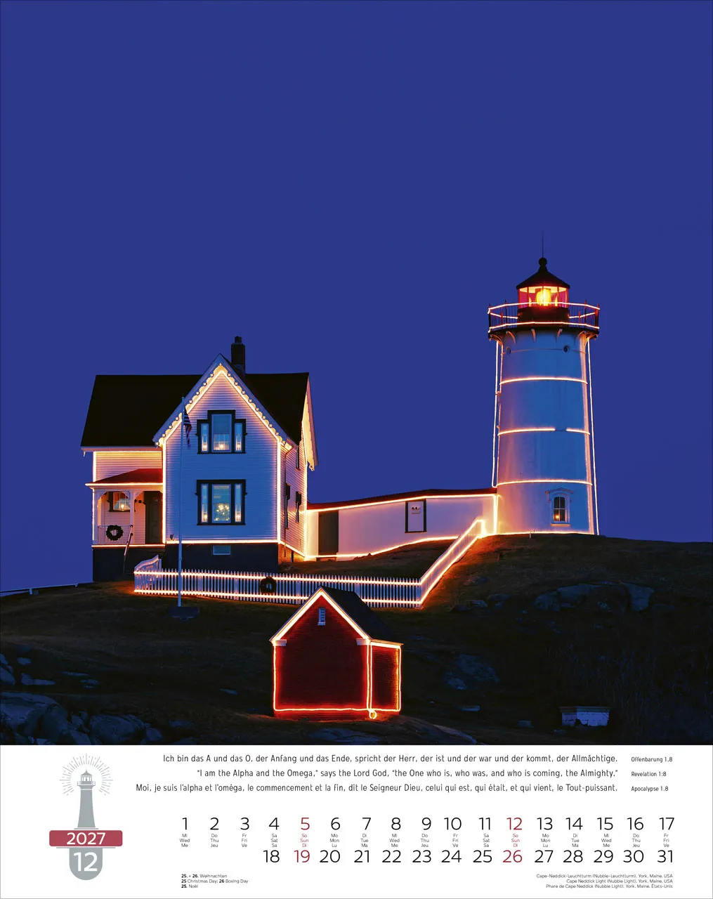 Calendrier Phares, Leuchttürme, Lighthouses - trilingue allemand, français, anglais - Super...