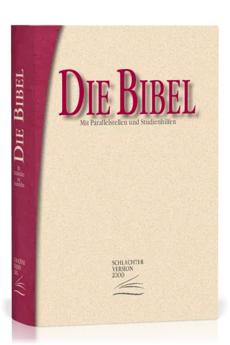 ALLEMAND, BIBLE SCHLACHTER 2000, ÉTUDE, RELIÉE, BEIGE