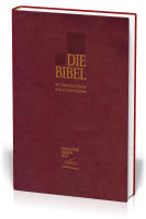 ALLEMAND, BIBLE SCHLACHTER 2000, ÉTUDE POCHE AVEC PARALLÈLES, FIBROCUIR, TR. OR, GRENAT