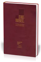 ALLEMAND, BIBLE SCHLACHTER 2000, ÉTUDE POCHE AVEC PARALLÈLES, FIBROCUIR, TR. OR, GRENAT