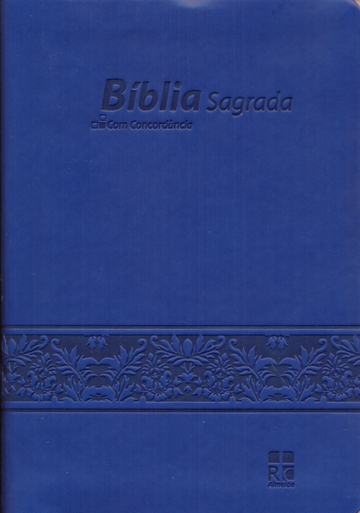 Portugais, Bible Almeida révisée et corrigée DN54c, bleue, tranche argent