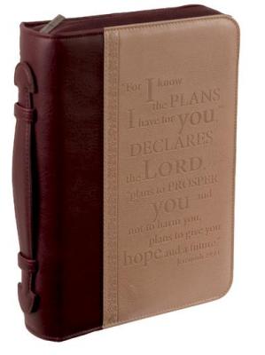 POCHETTE BIBLE, L, FOR I KNOW THE PLANS […] JER 29.11, BRUN - SIMILICUIR
