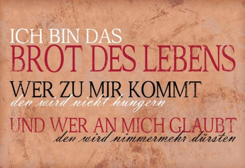 Wandschmuckschild Vintage "Ich bin das Brot des Lebens…"