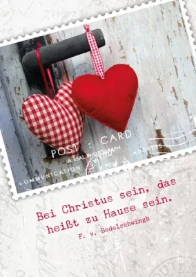 PK ZWEI HERZEN AN TÜRKLINKE, 12 STÜCK - POSTKARTE