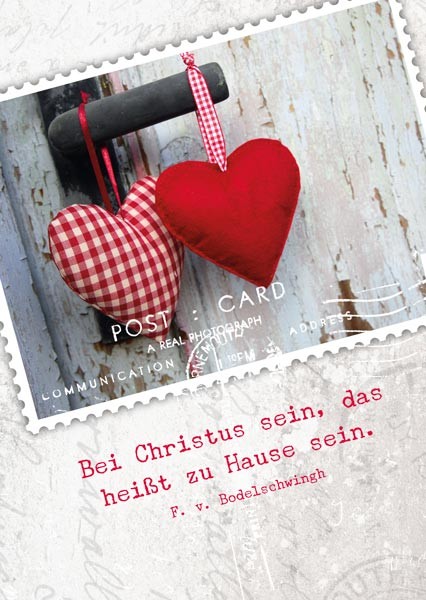 PK ZWEI HERZEN AN TÜRKLINKE, 12 STÜCK - POSTKARTE