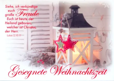 Weihnachten - Laterne - Postkarte - Serie mit 12 Stk.