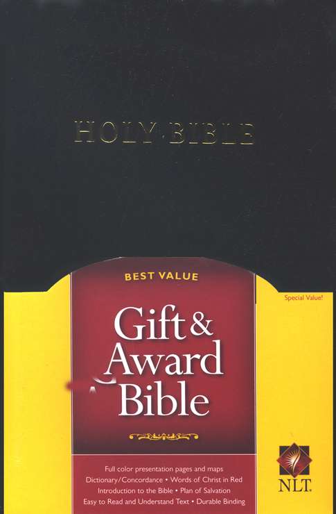Anglais, Bible, NLT, similicuir, noire, tranche blanche - NLT Gift & Award Bible, black
