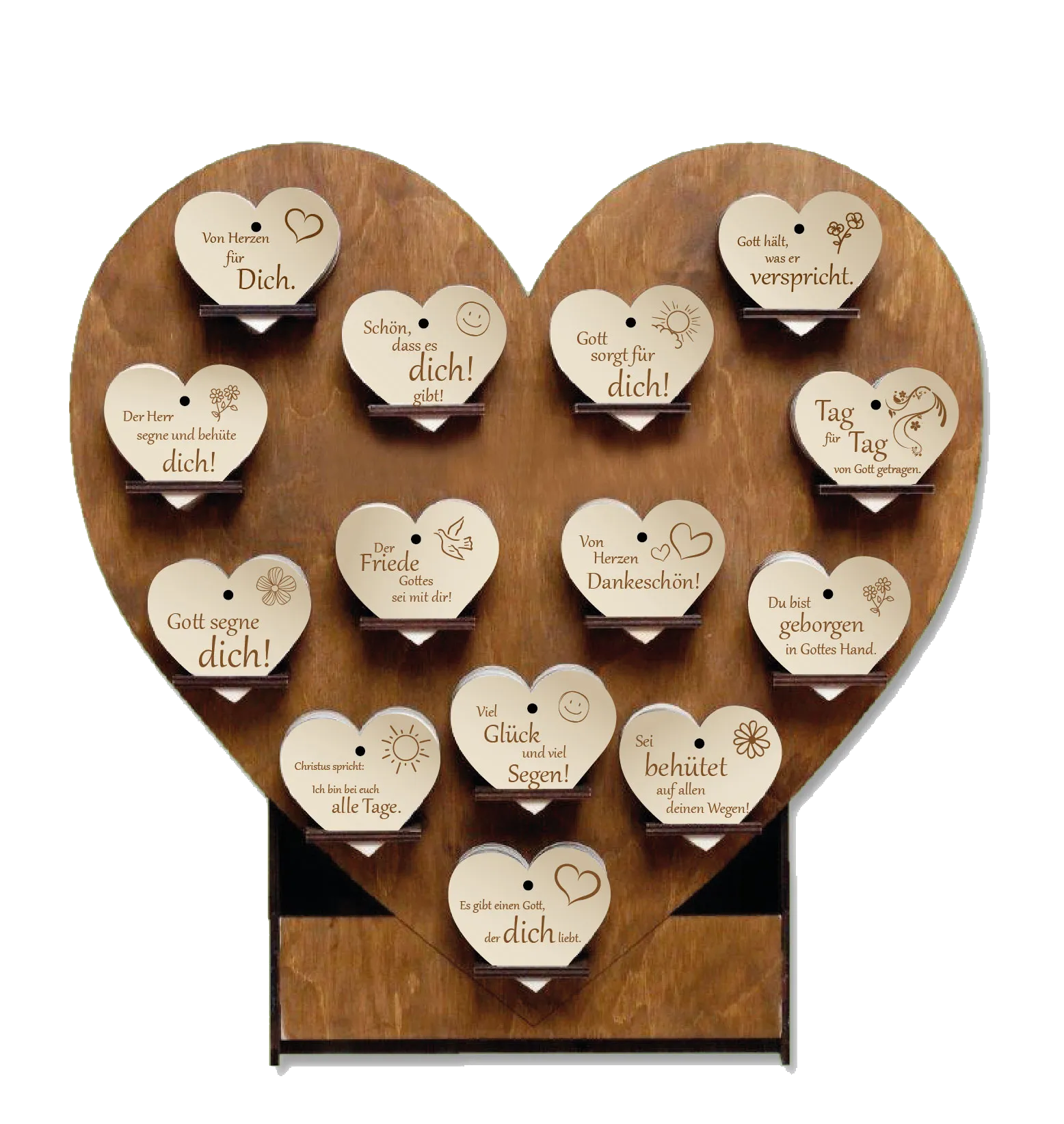 Display für Holzherzen - leer