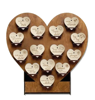 Display für Holzherzen - leer