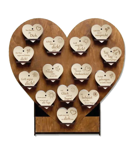 Display für Holzherzen - leer