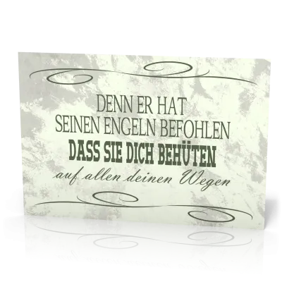 Wandschmuckschild Vintage "Denn Er hat seinen Engeln befohlen…"