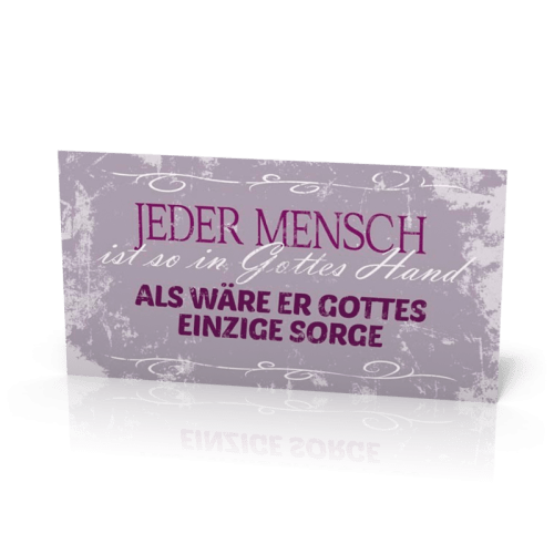 Wandschmuckschild Vintage "Jeder Mensch ist so in Gottes Hand…"