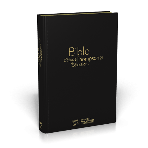 Bible d'étude Thompson 21 Sélection, noire - couverture souple, cuir véritable