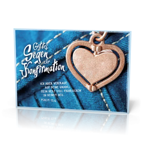 Doppelkarte Konfirmation Herzanhänger