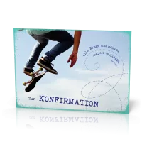 Doppelkarte Konfirmation Skateboarder