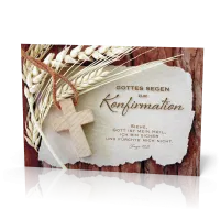 Doppelkarte Konfirmation Holzkreuz
