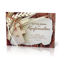 Doppelkarte Einsegnung Holzkreuz