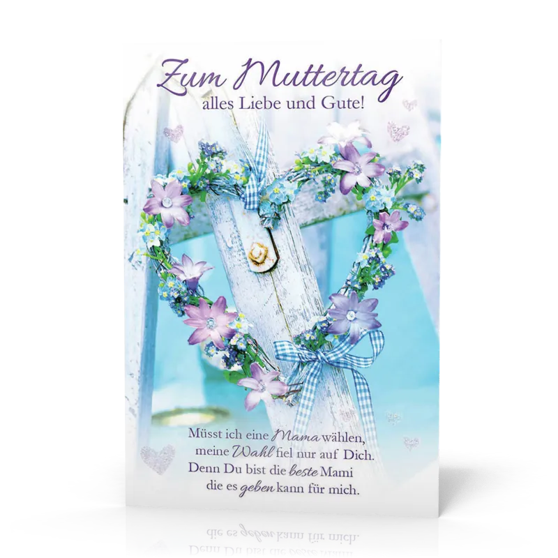 Doppelkarte Muttertag Blumenherz PG5