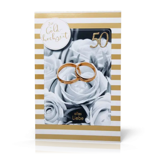 Doppelkarte Schwarz-Weiß Rose PG6 - Doppelkarte