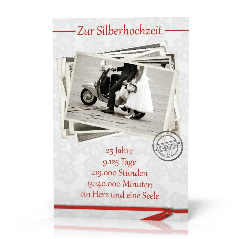 Doppelkarte Silberhochzeit Roller PG11