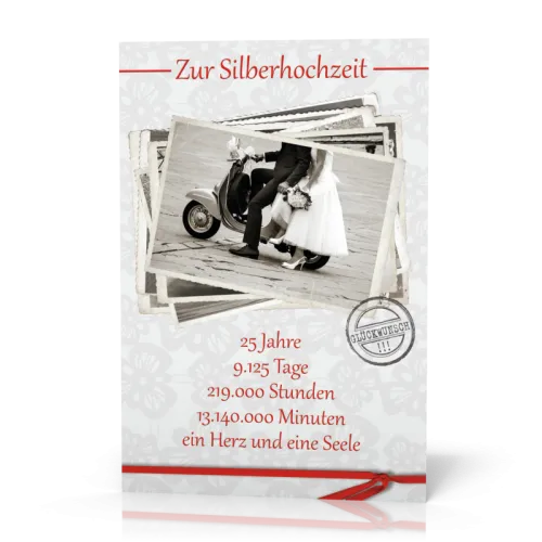 Doppelkarte Silberhochzeit Roller PG11