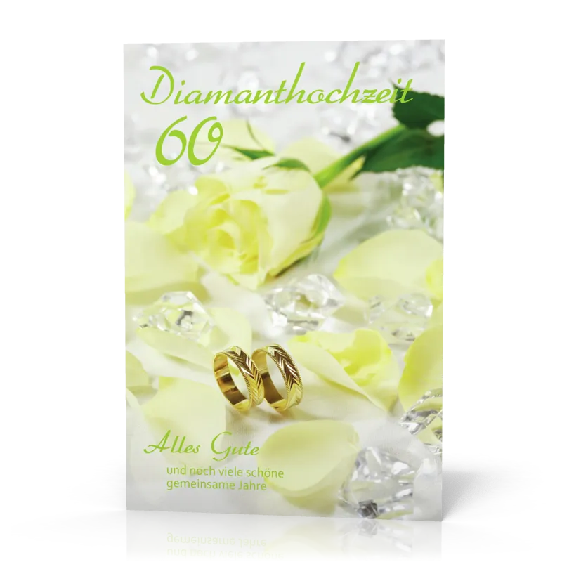 Doppelkarte Diamanthochzeit gelbe Rose PG11