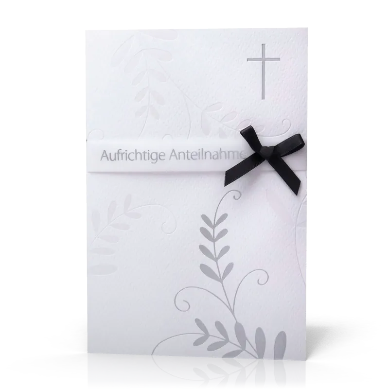 Doppelkarte Trauer Schwarze Schleife PG6