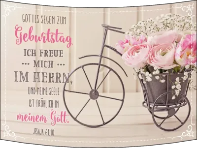 Aufstell Karte Geburtstag Dekofahrrad mit Strauss