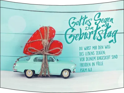 Aufstell Karte Geburtstag Oldtimer mit Herz