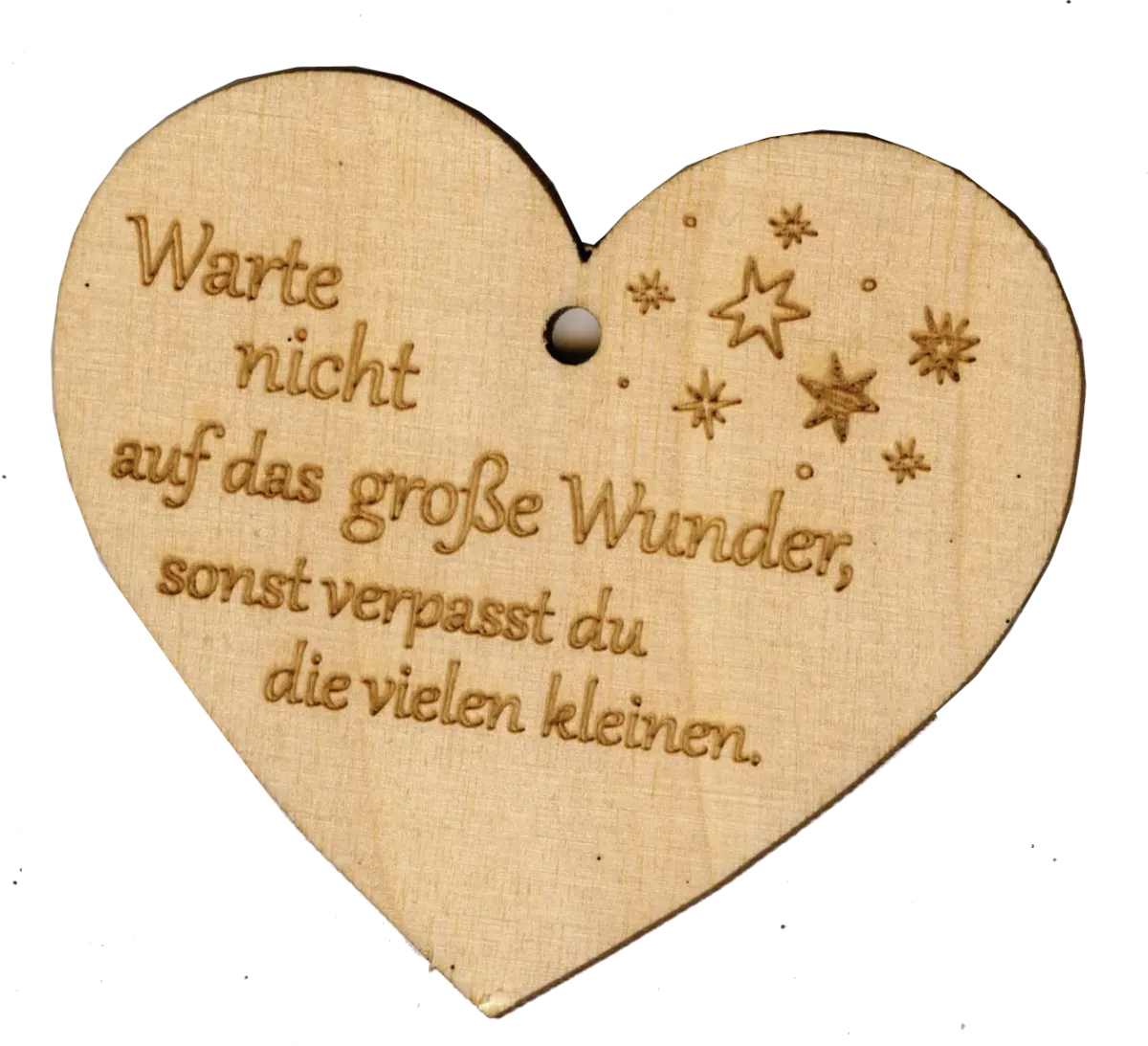 Holzherz Warte nicht auf das grosse Wunde