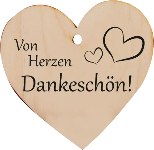 Holzherz Von Herzen dankeschön!