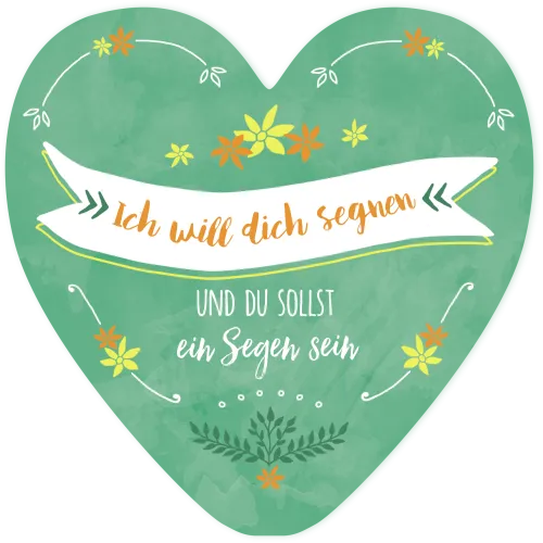 Wandschmuckherz Ich will dich segnen