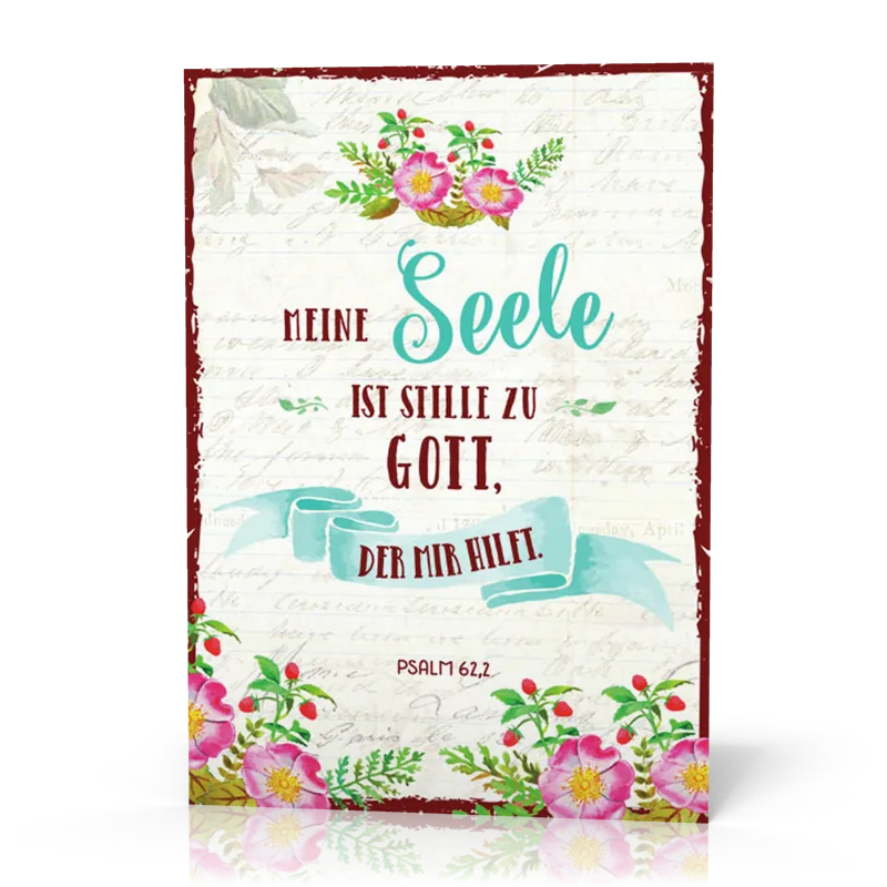 Postkarte Meine Seele ist stille zu Gott Poesie - 12 Stück pro Päckchen