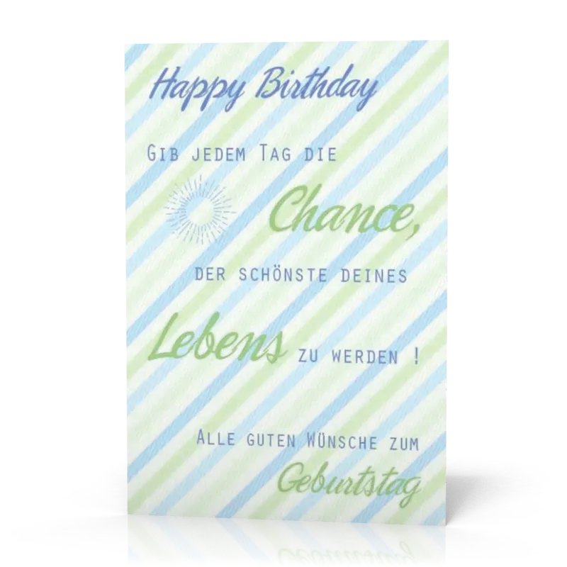 Doppelkarte Geb. Streifen blau-grün PG11