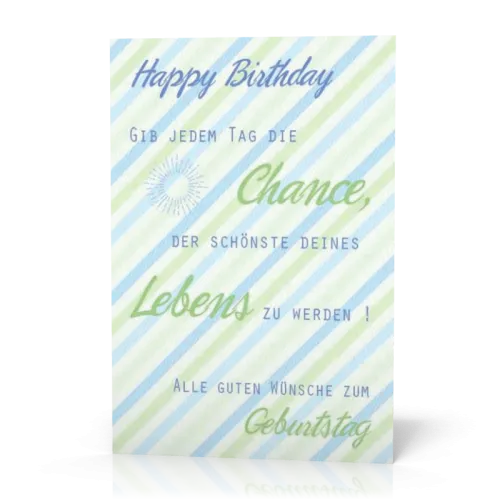 Doppelkarte Geb. Streifen blau-grün PG11