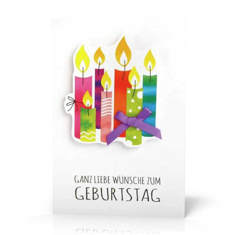 Doppelkarte Bunte Kerzen PG6