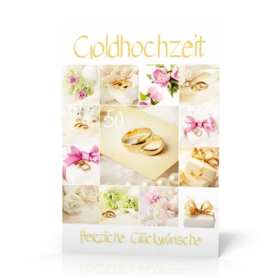 Doppelkarte Goldhochzeit Collage PG11